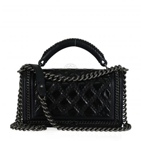 Sell Chanel Old Medium Boy Bag with Top Handle Black